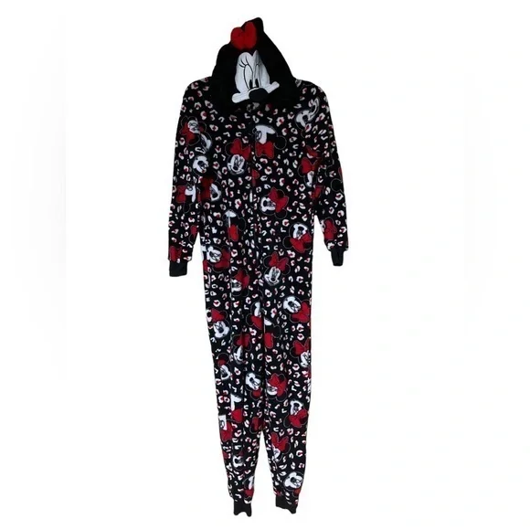 Disney Women’s Minnie Mouse Hooded‎ Full Body Plush Graphic Pajama Cosplay Small - Picture 8 of 8